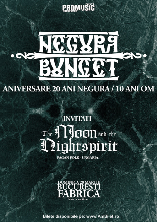 The Moon and the Nightspirit (Ungaria) canta alaturi de Negura Bunget la Bucuresti